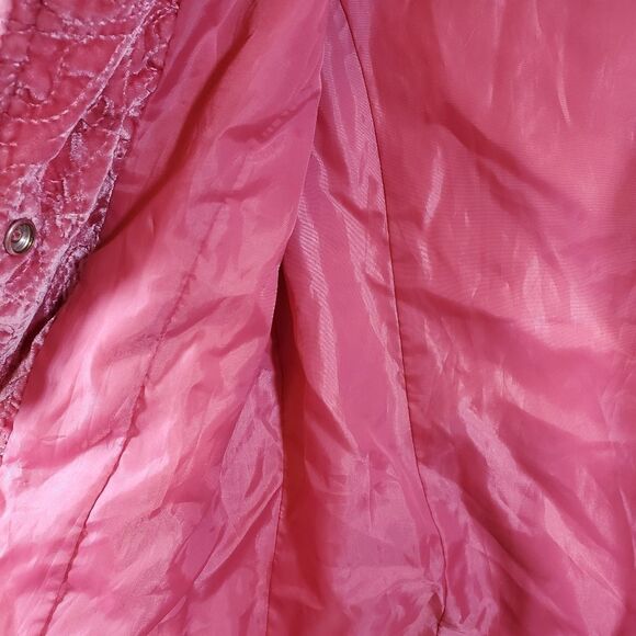 Old Navy Big Girls Rose Pink Velvet Quilted Embroidered Lined Bow Front Blazer - Picture 6 of 8